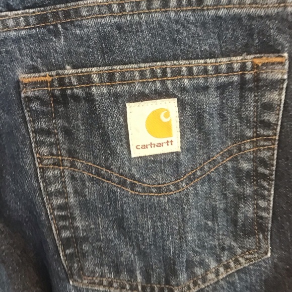 CARHARTT Women's Relaxed Fit Straight Leg Red Plaid Flannel Lined Jeans 8 - Picture 6 of 8